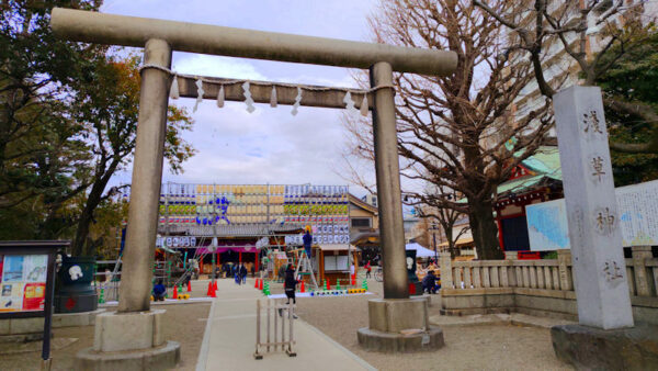 浅草江戸風情創出プロジェクト準備中の浅草神社