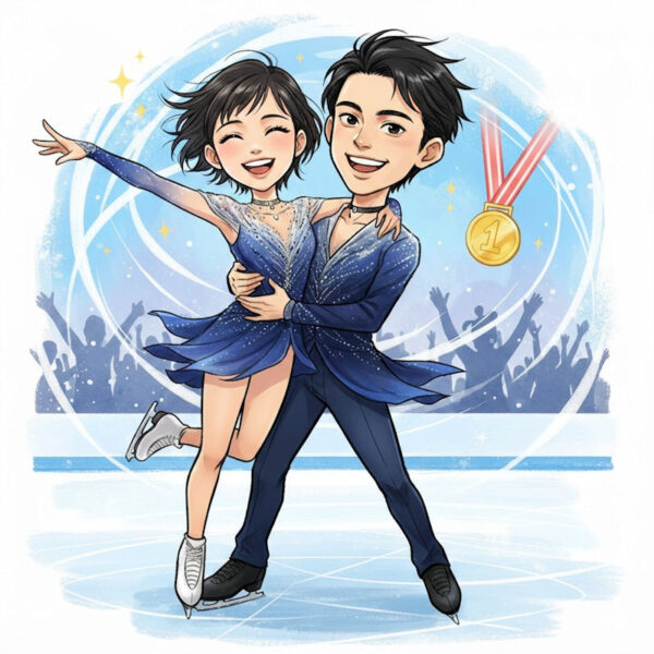 AIが描いたフィギュアスケートペアのイメージ画像