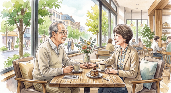 喜寿を迎えた老夫婦のイメージ画