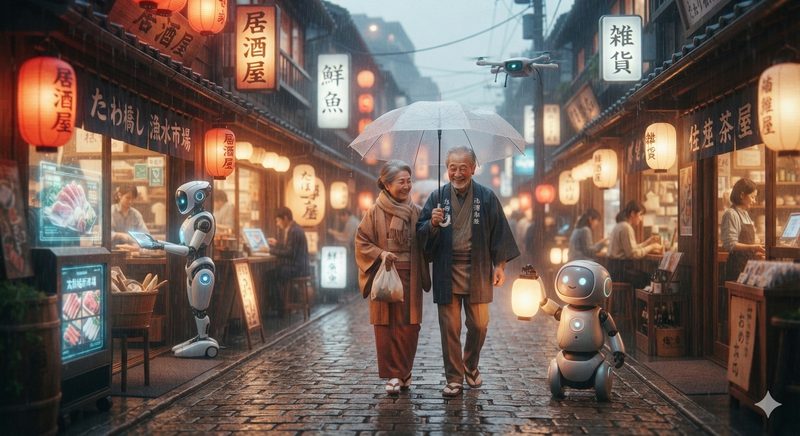 GoogleAIに「未来のAI社会はどうなるかのイメージ画」を描いて貰った最初の作品です。